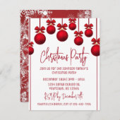 クリスマス赤と白パーティの招待状 シーズンカード (正面/裏面)