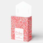 クリスマス赤と白ペイズリーパターン フェイバーボックス (オープン)