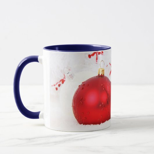 クリスマス赤と白メリークリスマスI マグカップ (左)