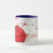 クリスマス赤と白メリークリスマスI マグカップ (中央)