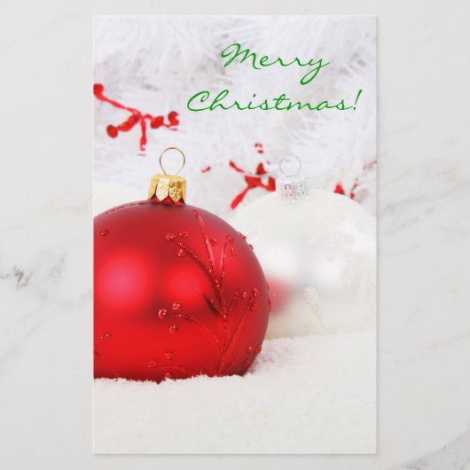 クリスマス赤と白メリークリスマスI 便箋 (正面)