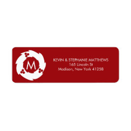 クリスマス赤と白モノグラム ラベル