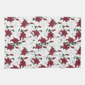 クリスマス赤と白ユリ キッチンタオル (横)