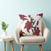 クリスマス赤と白ユリ クッション (椅子)