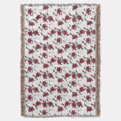 クリスマス赤と白ユリ スローブランケット (正面縦)