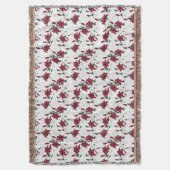 クリスマス赤と白ユリ スローブランケット (正面縦)