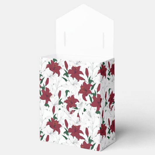 クリスマス赤と白ユリ フェイバーボックス (オープン)