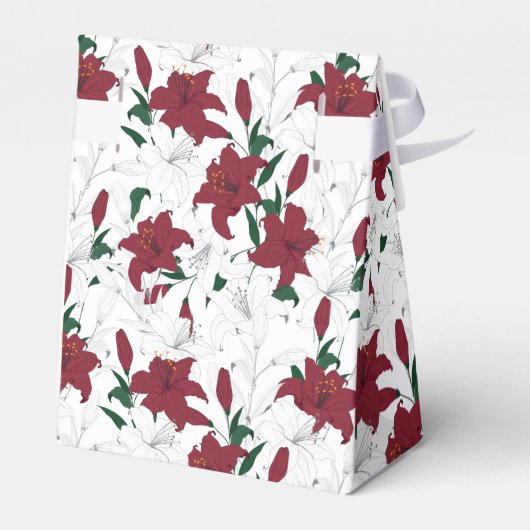 クリスマス赤と白ユリ フェイバーボックス (裏面サイド)