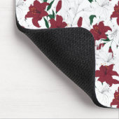 クリスマス赤と白ユリ マウスパッド (コーナー)