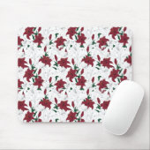 クリスマス赤と白ユリ マウスパッド (マウス)