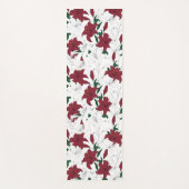クリスマス赤と白ユリ ヨガマット (正面)