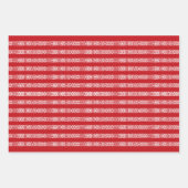 クリスマス赤と白レース柄かわいい ラッピングペーパーシート (正面2)