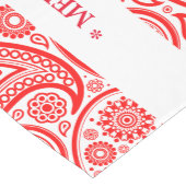 クリスマス赤と白ヴィンテージペイズリーパターン ミディアムテーブルランナー (コーナー)