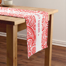 クリスマス赤と白ヴィンテージペイズリーパターン