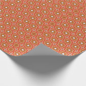 クリスマス赤と白幾何学的パターン（の模様が）ある ラッピングペーパー (角)