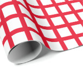 クリスマス赤と白格子平方格子パターン ラッピングペーパー (ロールコーナー)