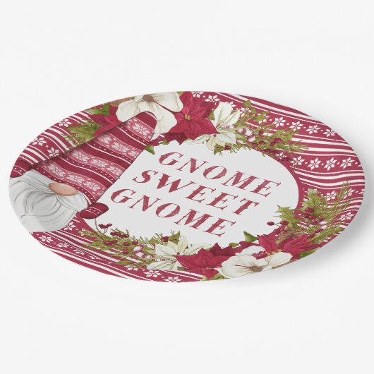 クリスマス赤と白格言 ペーパープレート (アングル)