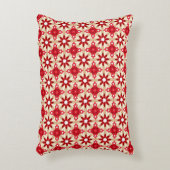 クリスマス赤と白花柄 アクセントクッション (正面(垂直))
