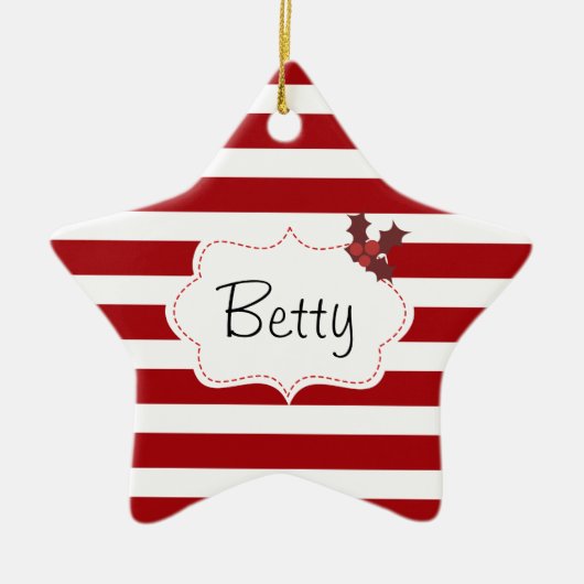 クリスマス赤と白魔法 セラミックオーナメント (正面)