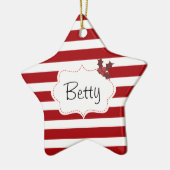 クリスマス赤と白魔法 セラミックオーナメント (左)