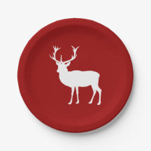 クリスマス赤と白鹿