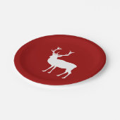 クリスマス赤と白鹿 ペーパープレート (アングル)