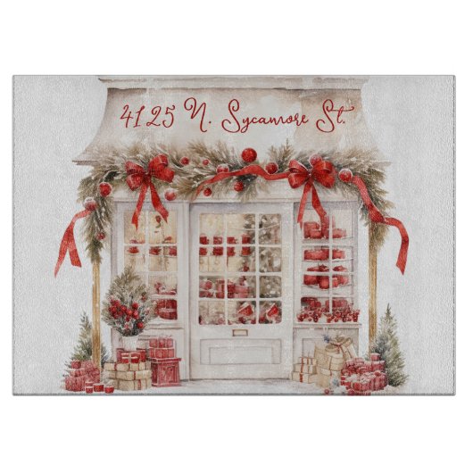 クリスマス赤と白 カッティングボード (正面)