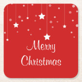 クリスマス赤と白 スクエアペーパーコースター (正面)