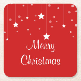 クリスマス赤と白 スクエアペーパーコースター