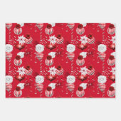 クリスマス赤と白 ラッピングペーパーシート (正面3)