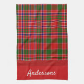クリスマス赤と緑のタモノグラムのオル キッチンタオル (縦)