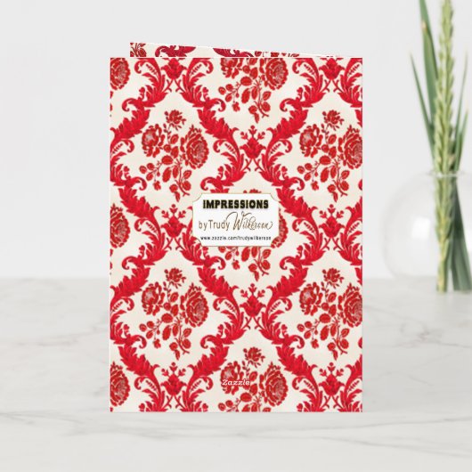 クリスマス赤ギフトと弓デザイン写真Insert Ho シーズンカード (裏面)