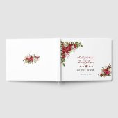 クリスマス赤ポインセチア結婚ズ ゲストブック (全面)
