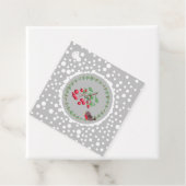 クリスマス赤ロビンとリースと雪の贈り物ラベル フェイバータグ (インサイチュ)