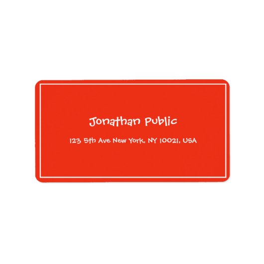 クリスマス赤白の書付きテンプレートアドレス ラベル (正面)