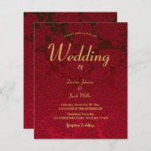 クリスマス赤金ゴールドエレガントモダンフローラ予算 (正面/裏面)