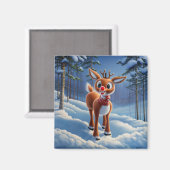 クリスマス赤鼻トナカイ マグネット (正面/裏面)