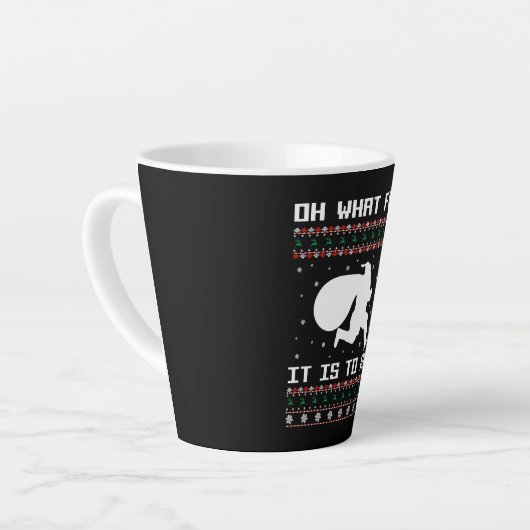 クリスマス走オー何おもしろいだ走 カフェラテマグ (左アングル)