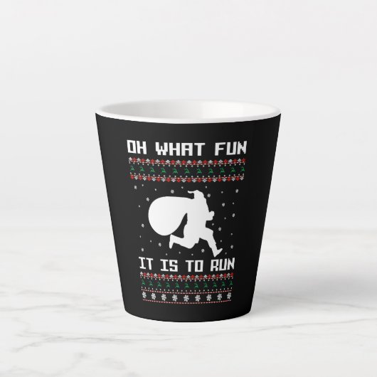 クリスマス走オー何おもしろいだ走 カフェラテマグ (正面)