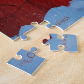 クリスマス走ハットで雪のシベリア猫の帽子 ジグソーパズル (側面)