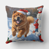 クリスマス走ハットで雪のチョウ クッション (裏面)