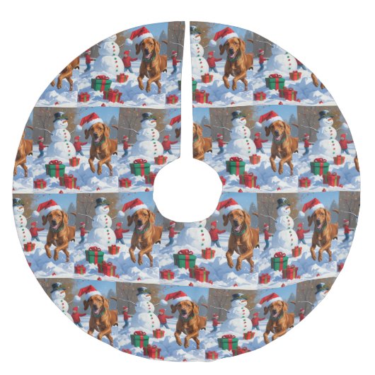 クリスマス走ハットで雪のビズラの帽子 ブラッシュドポリエステルツリースカート (正面)