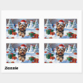 クリスマス走ハットで雪のヨンクーの帽子 長方形シール (シート)