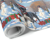 クリスマス走ハットで雪の中のグレート・ダン・ハット ラッピングペーパー (ロールコーナー)