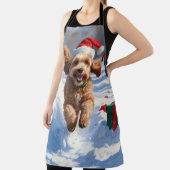 クリスマス走ハットで雪の中のコックポー エプロン (インサイチュ)