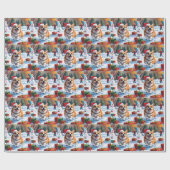 クリスマス走ハットで雪の中のコルギの帽子 ラッピングペーパー (フラット)