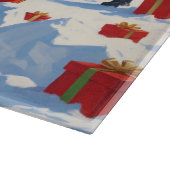 クリスマス走ハットで雪の中のゴールデンドールの帽子 カッティングボード (角)