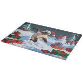 クリスマス走ハットで雪の中のシャム猫の帽子 カッティングボード (角)
