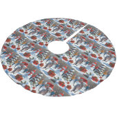 クリスマス走ハットで雪の中のスフィンクス猫 ブラッシュドポリエステルツリースカート (アングル)