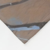 クリスマス走ハットで雪の中のパピロン犬 フリースブランケット (角)